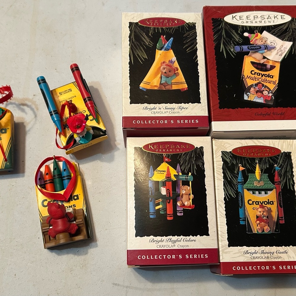 7 Hallmark Crayola Collector's Series Ornaments